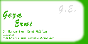 geza erni business card